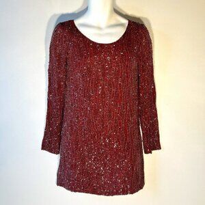Willow & Clay SZ S Merlot Geometric Sequin Mini Dress Formal Party Club Prom